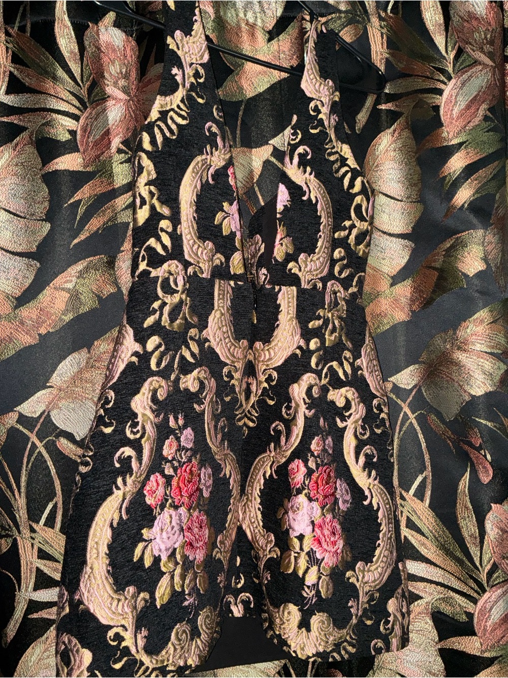 Black Floral Embroidered Halter Dress - Picture 2 of 4